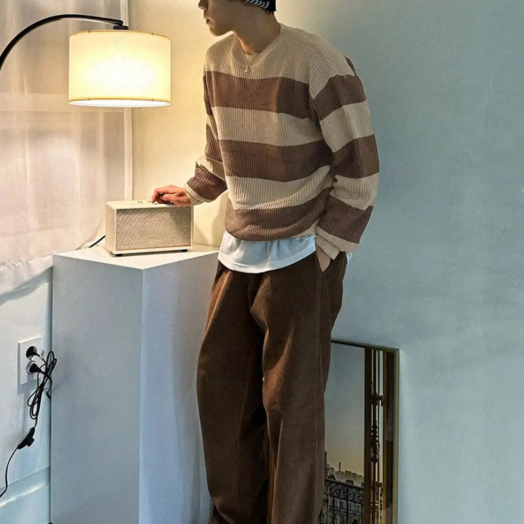 shein DAZY Men 1pc Two Tone Drop Shoulder Fall Sweater