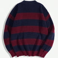 Winter Men's Fashion Contrasting Colors, Striped Crew Neck
