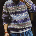 Harmony American Retro Fair Isle Pullover Thick Warm Outwear Knitwear Men's Sweater