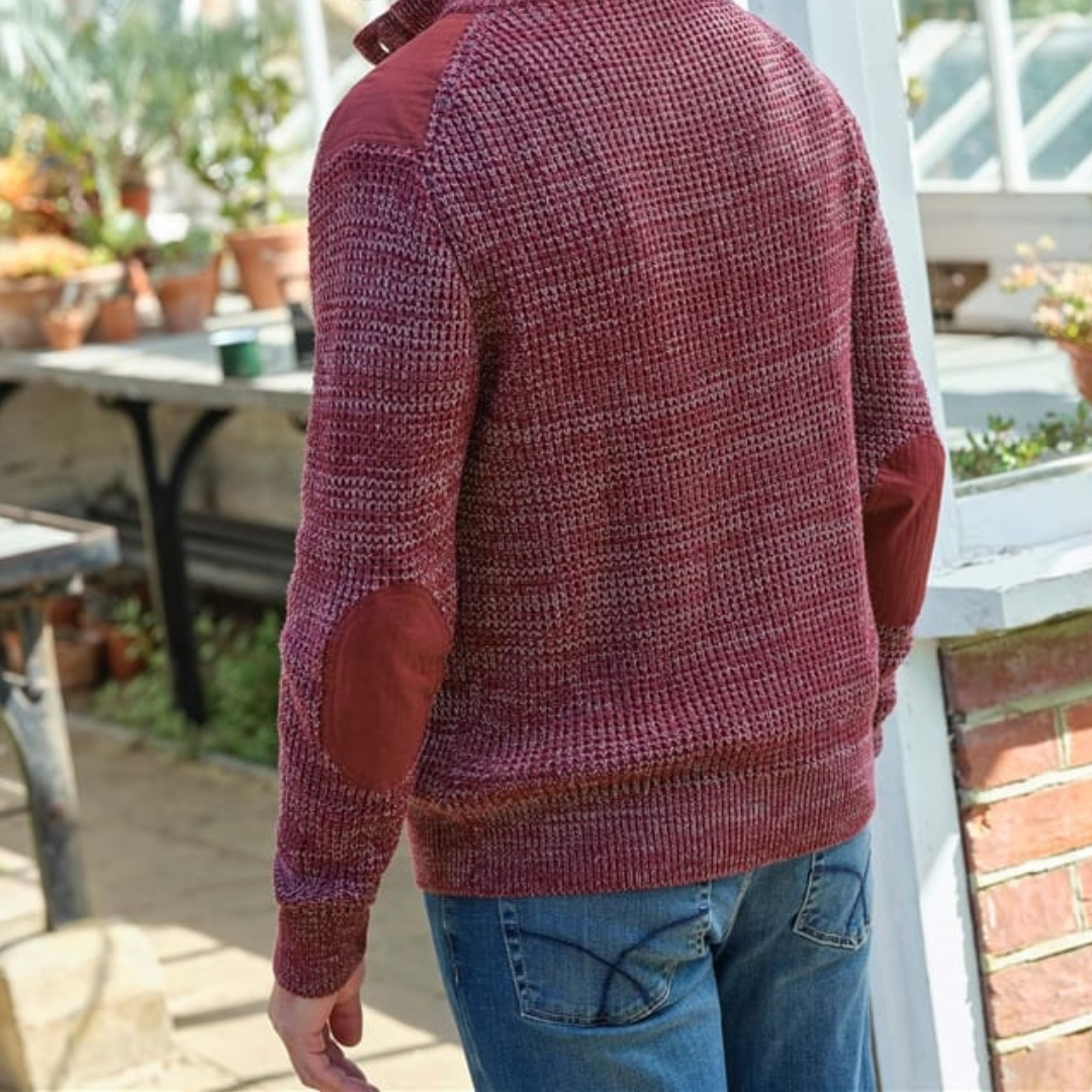 woolovers Half Button Neck Marl Sweater