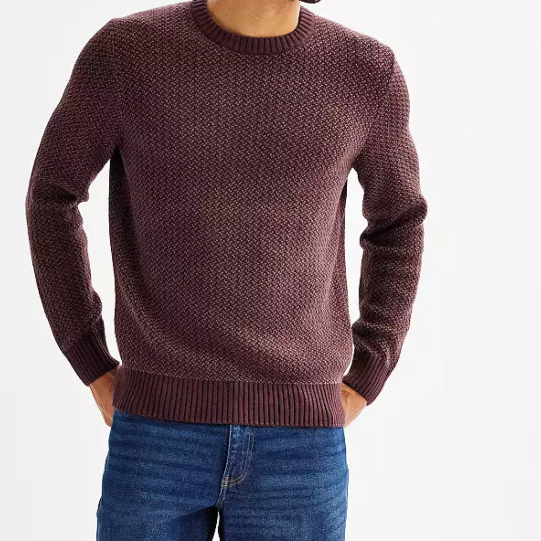 kohls Men's Sonoma Goods For Life® Midweight Birdseye Crewneck Sweater