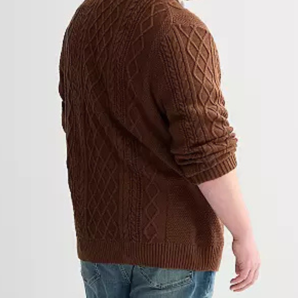 kohls Big & Tall Sonoma Goods For Life® Cable Knit Crewneck Sweater