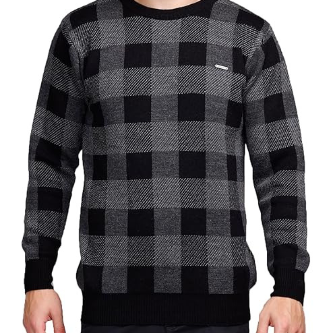 GODFREY Full Sleeve Woolen Sweater for Man Winter Wear - Round Neck Pullover Regular Fit