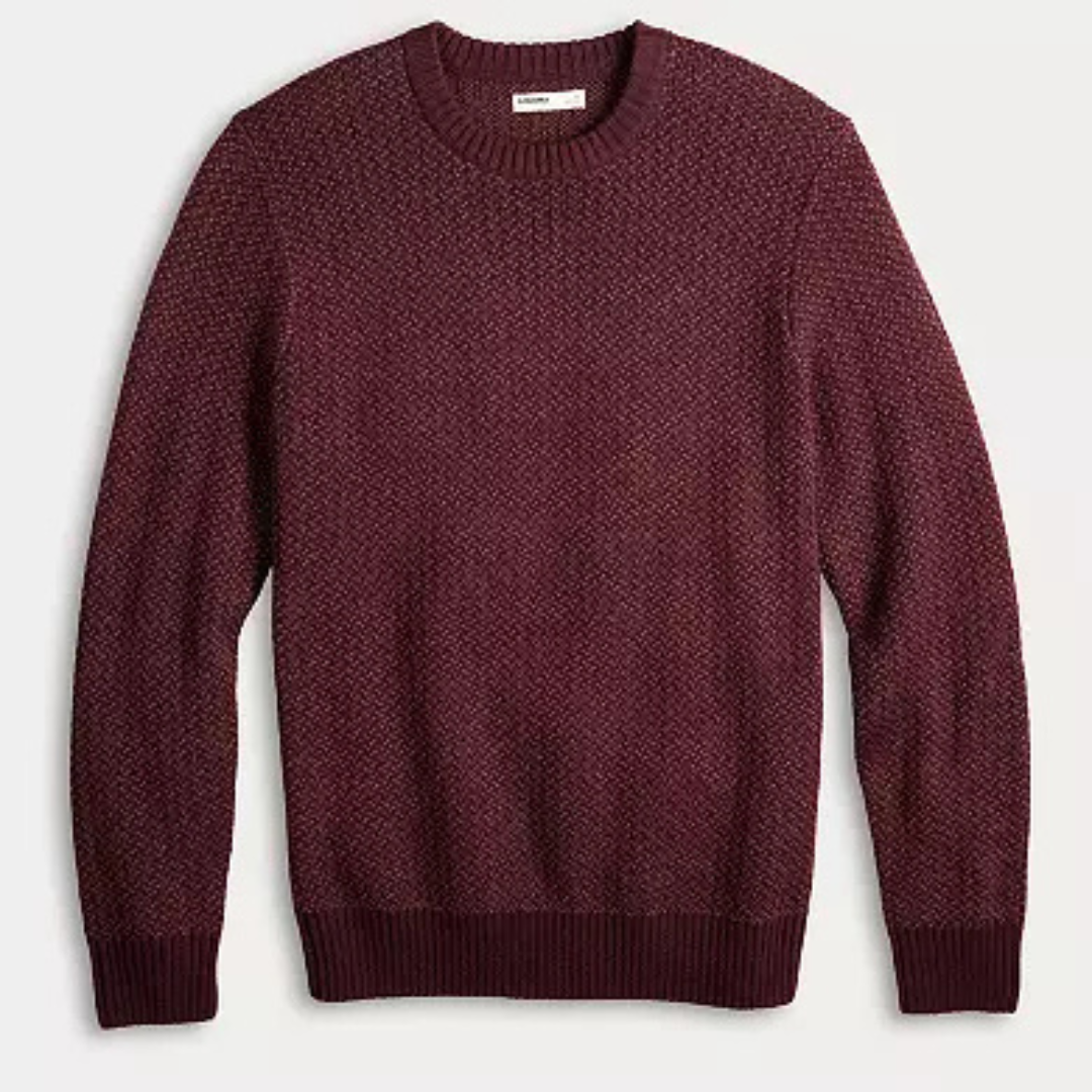 kohls Men's Sonoma Goods For Life® Midweight Birdseye Crewneck Sweater